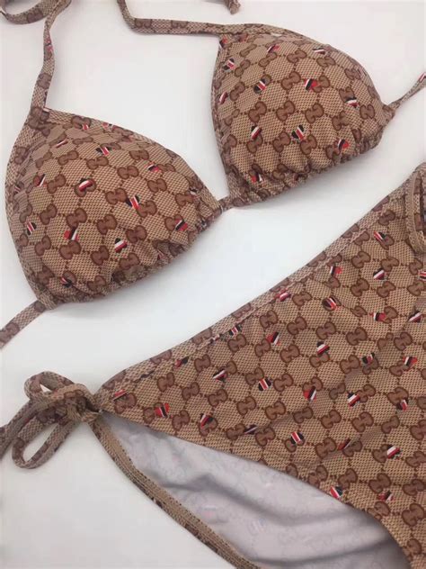 brown Gucci bathing suit